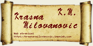 Krasna Milovanović vizit kartica